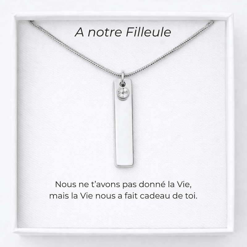 Collier Marraine Filleule Prénom Personnalisé + Carte Filleule - Les Bijoux de Marilou