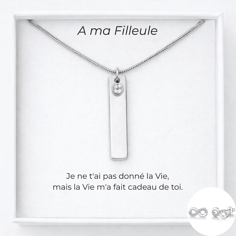 Collier Marraine Filleule Prénom Personnalisé + Carte Filleule - Les Bijoux de Marilou