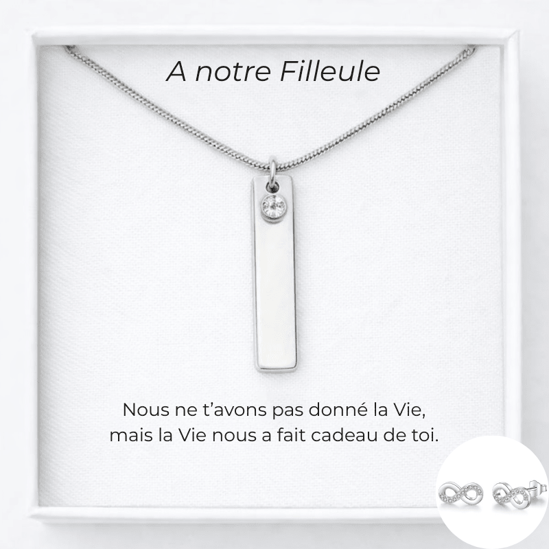 Collier Marraine Filleule Prénom Personnalisé + Carte Filleule - Les Bijoux de Marilou
