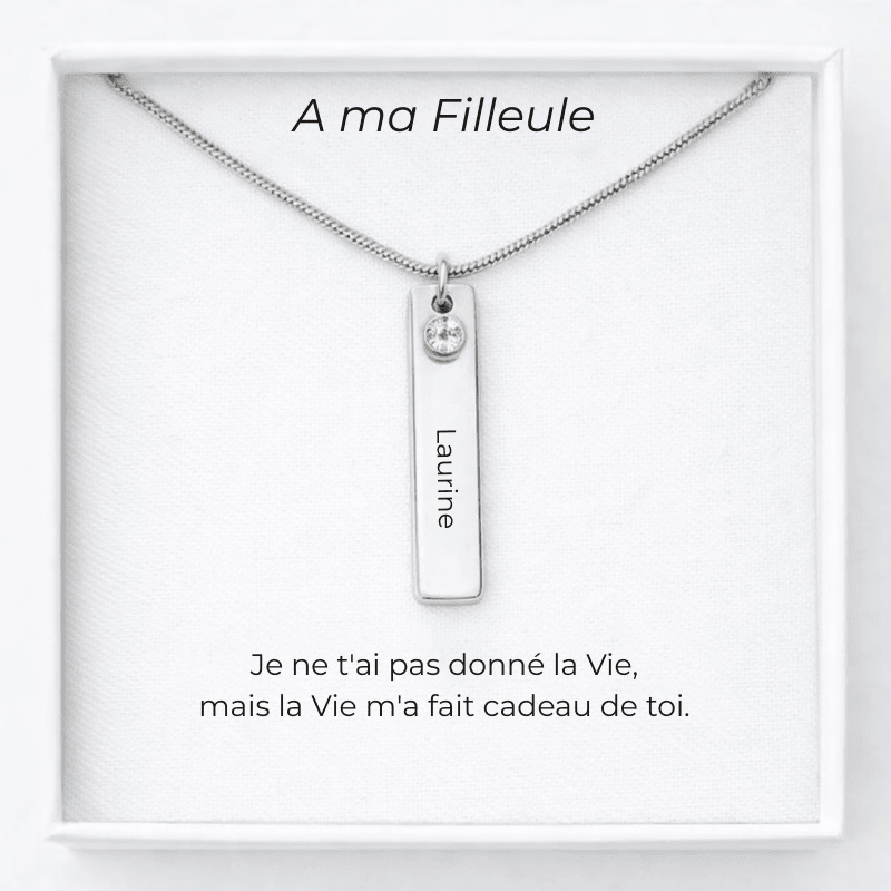 Collier Marraine Filleule Prénom Personnalisé + Carte Filleule - Les Bijoux de Marilou