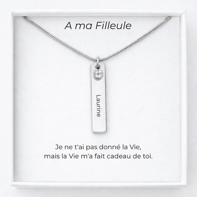 Collier Marraine Filleule Prénom Personnalisé + Carte Filleule