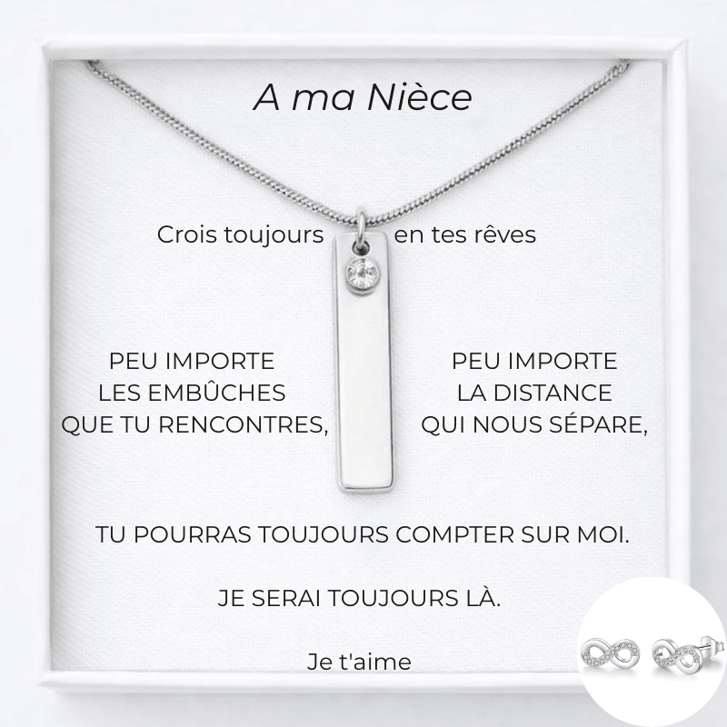 Collier Nièce Prénom Gravé - A ma Nièce Vue détail