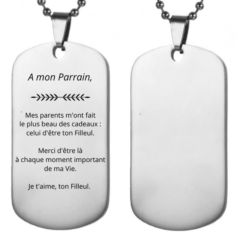 Collier Parrain Gravé — A mon Parrain Personnalisé