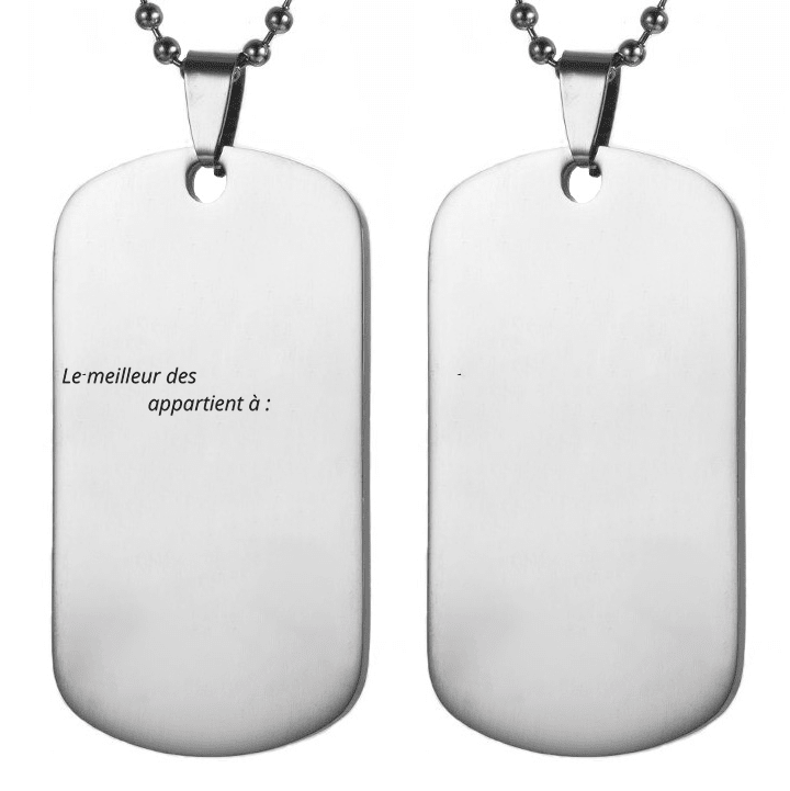 Collier personnalisé homme gravé Le meilleur des avec prénom personnalisé