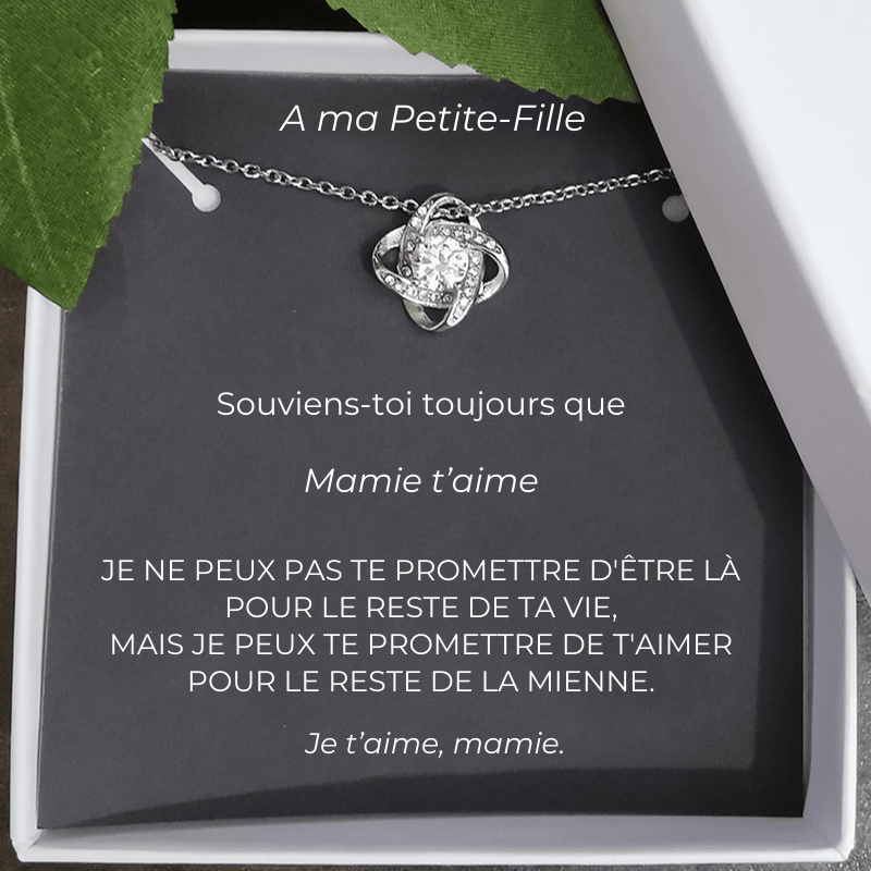 Collier trèfle petite-fille avec carte message Mamie personnalisée - Les Bijoux de Marilou