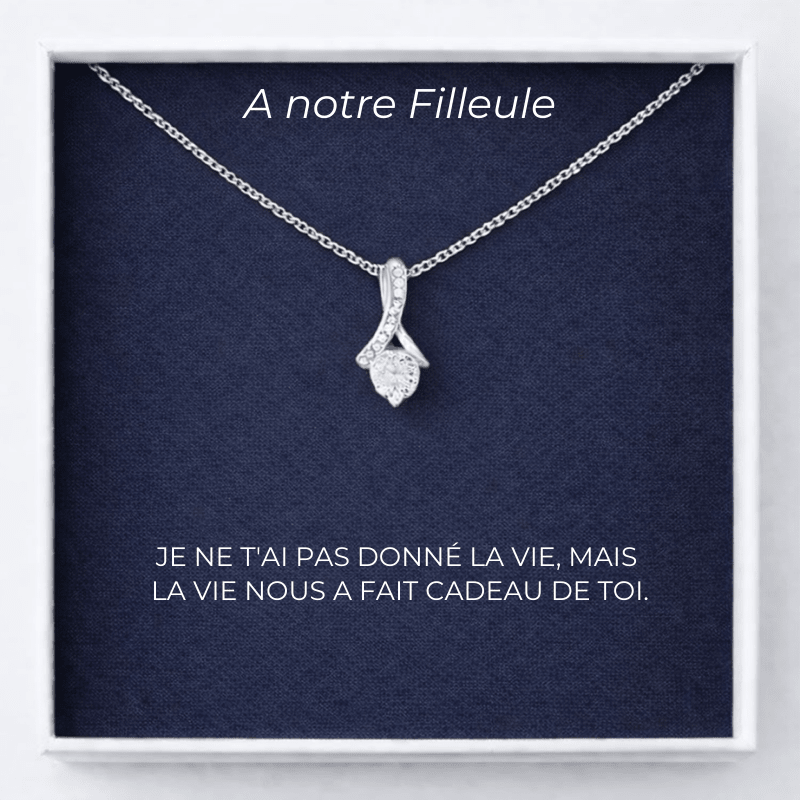 Collier Pour Filleule Chance + Carte Pour Filleule Personnalisée - Les Bijoux de Marilou