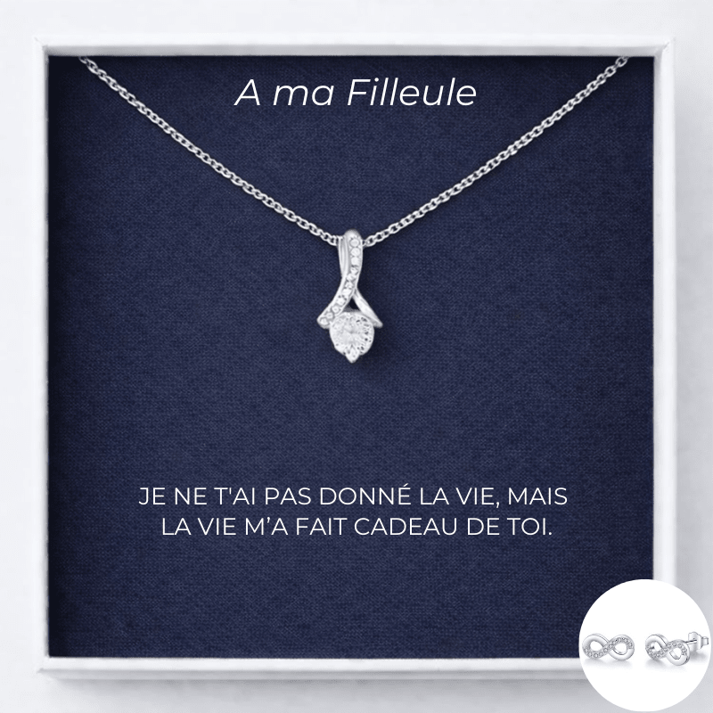 Collier Pour Filleule Chance + Carte Pour Filleule Personnalisée - Les Bijoux de Marilou