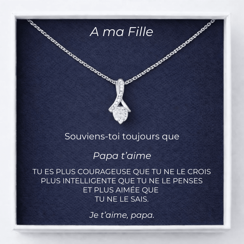 Collier Pour Ma Fille Chance + Carte Pour Ma Fille Personnalisée - Les Bijoux de Marilou