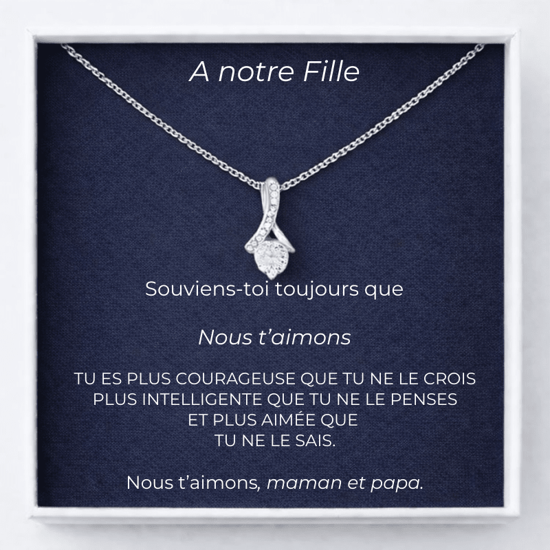 Collier Pour Ma Fille Chance + Carte Pour Ma Fille Personnalisée - Les Bijoux de Marilou