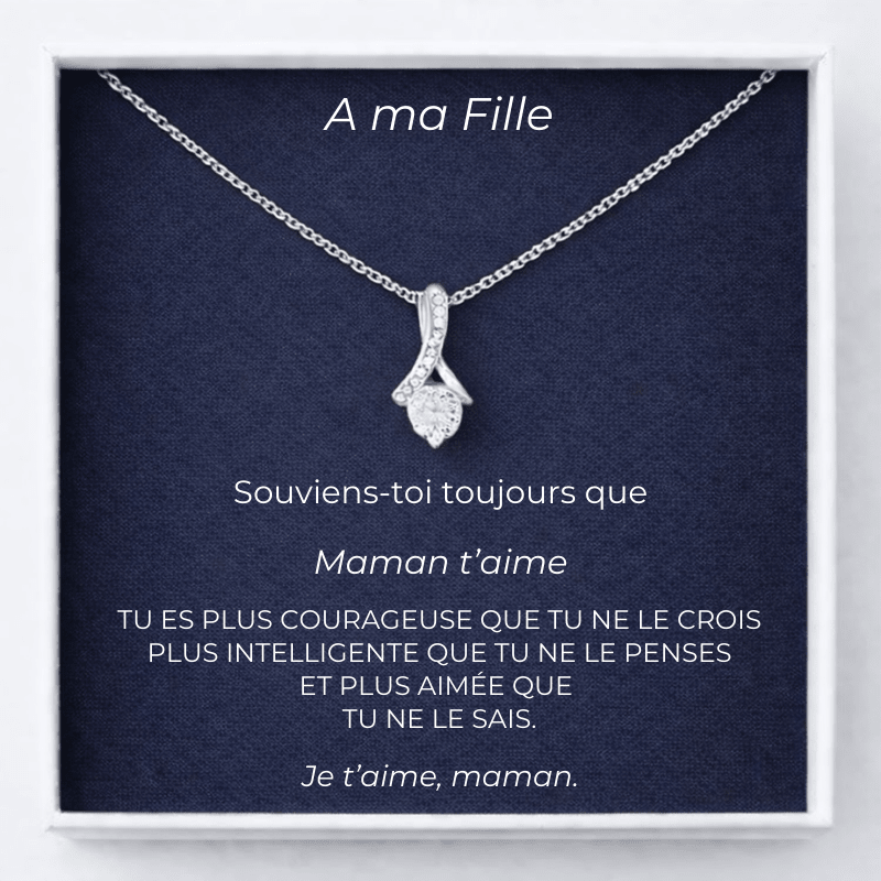 Collier Pour Ma Fille Chance + Carte Pour Ma Fille Personnalisée - Les Bijoux de Marilou