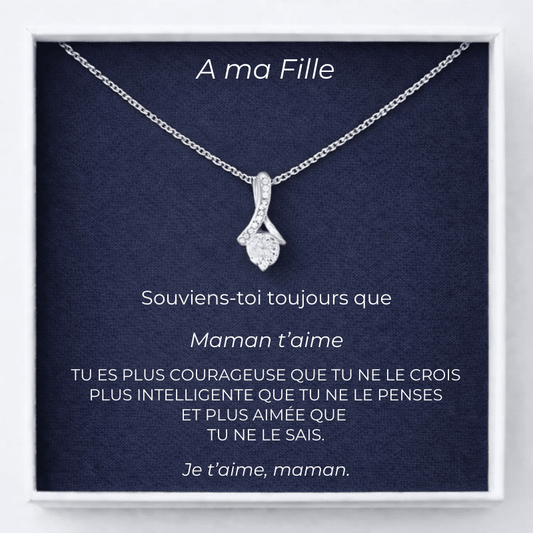 Collier Pour Ma Fille Chance + Carte Pour Ma Fille Personnalisée - Les Bijoux de Marilou