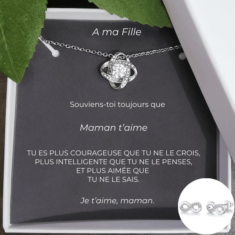 Parure collier fille de Maman avec boucles d'oreilles infinies - Les Bijoux de Marilou