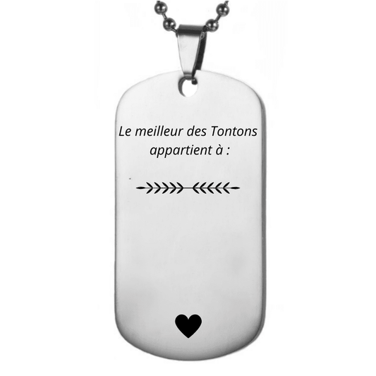 Collier Tonton Personnalisé Meilleur Tonton - Les Bijoux de Marilou
