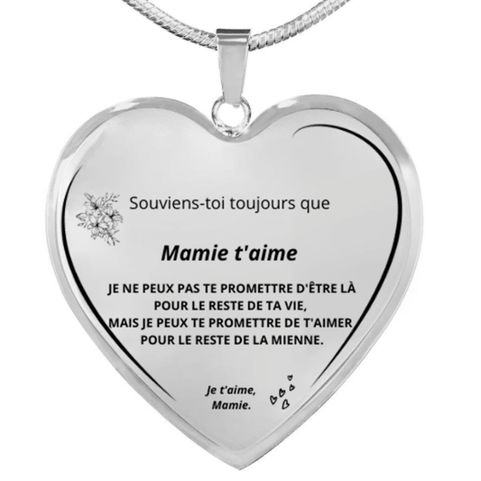 Le Collier Coeur "XXX" - Personnalisation FACE - Texte Petite - Fille - Les Bijoux de Marilou