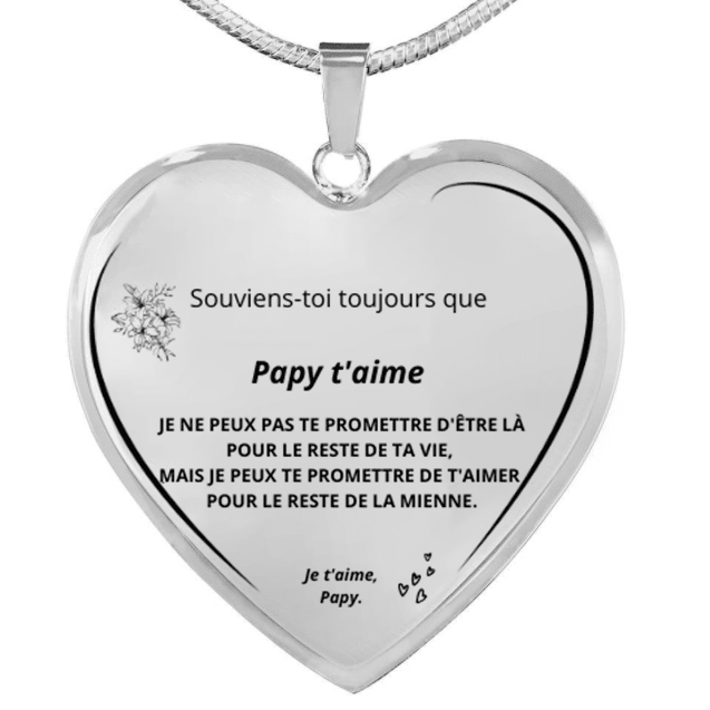 Le Collier Coeur "XXX" - Personnalisation FACE - Texte Petite - Fille - Les Bijoux de Marilou