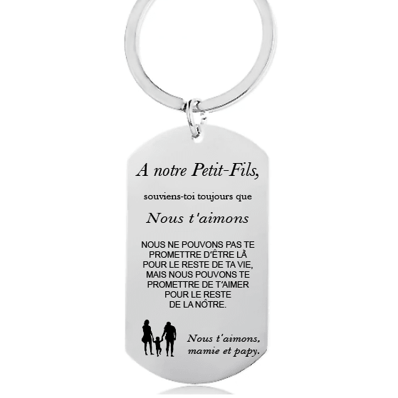 Le porte - clef "A mon Petit - Fils" Personnalisé - Les Bijoux de Marilou