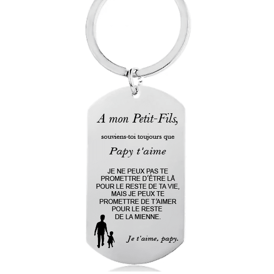 Le porte - clef "A mon Petit - Fils" Personnalisé - Les Bijoux de Marilou
