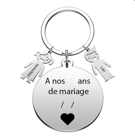 Le Porte-Clef "A nos XX ans de mariage" - Les Bijoux de Marilou