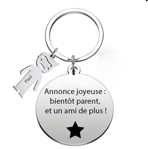 Le Porte - Clef "Annonce joyeuse : bientôt parent, et un ami de plus !" - Les Bijoux de Marilou