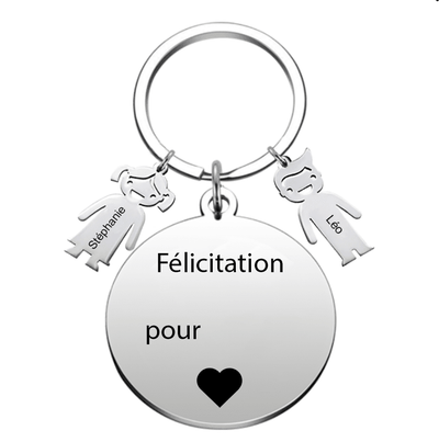 Porte-Clef Acier Inoxydable Félicitations Personnalisé
