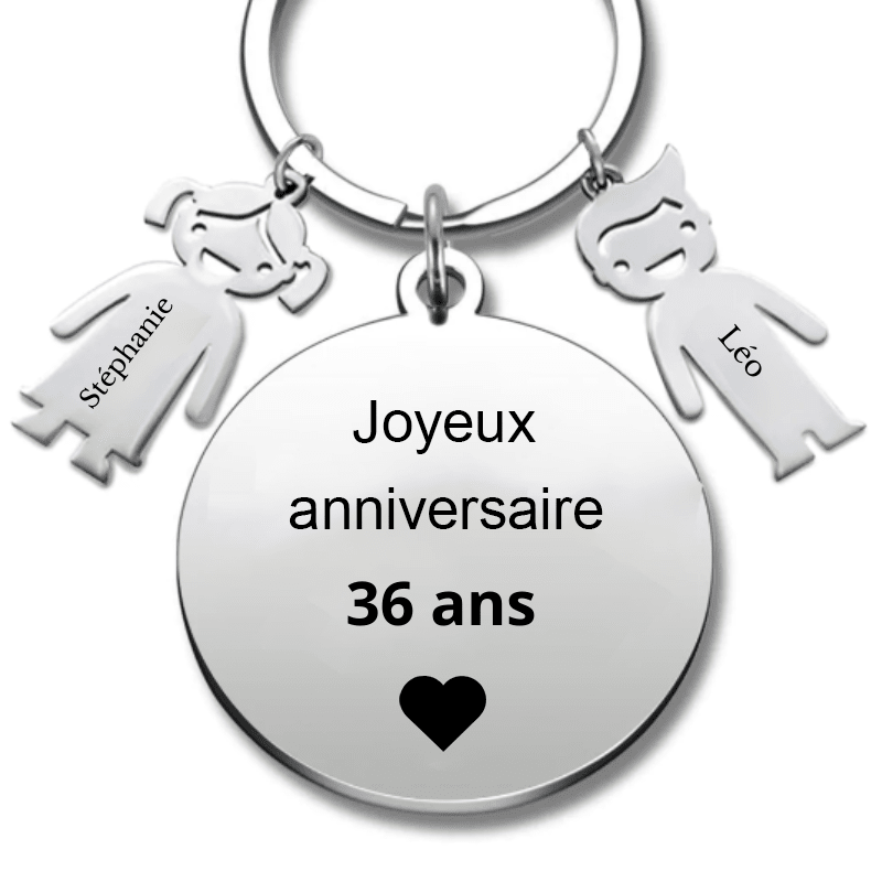 Le Porte - Clef "Joyeux anniversaire XXX ans" - Age A Personnaliser - Les Bijoux de Marilou