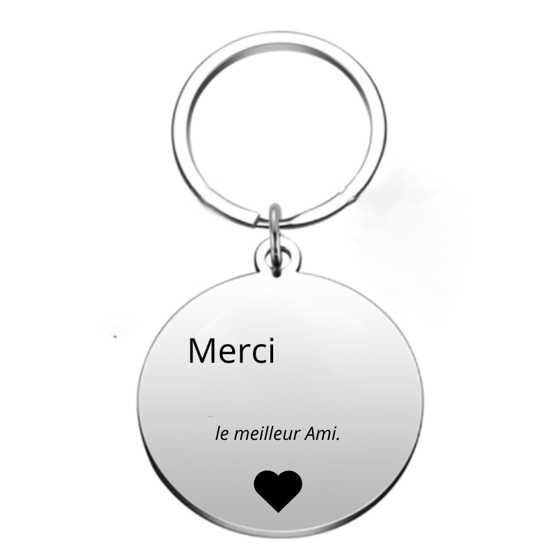 Le Porte - Clef "Merci XXX - le meilleur ami" - A Personnaliser - Les Bijoux de Marilou