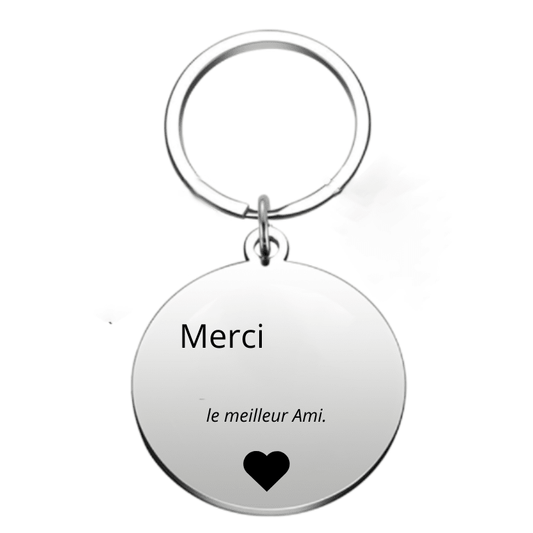 Le Porte - Clef "Merci XXX - le meilleur ami" - A Personnaliser - Les Bijoux de Marilou