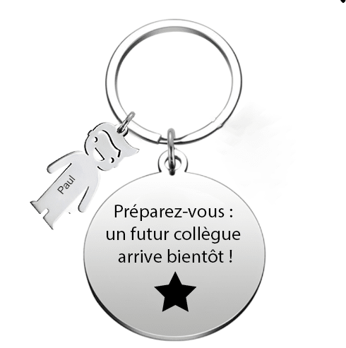Le Porte - Clef "Préparez - vous : un futur collègue arrive bientôt !" - Les Bijoux de Marilou