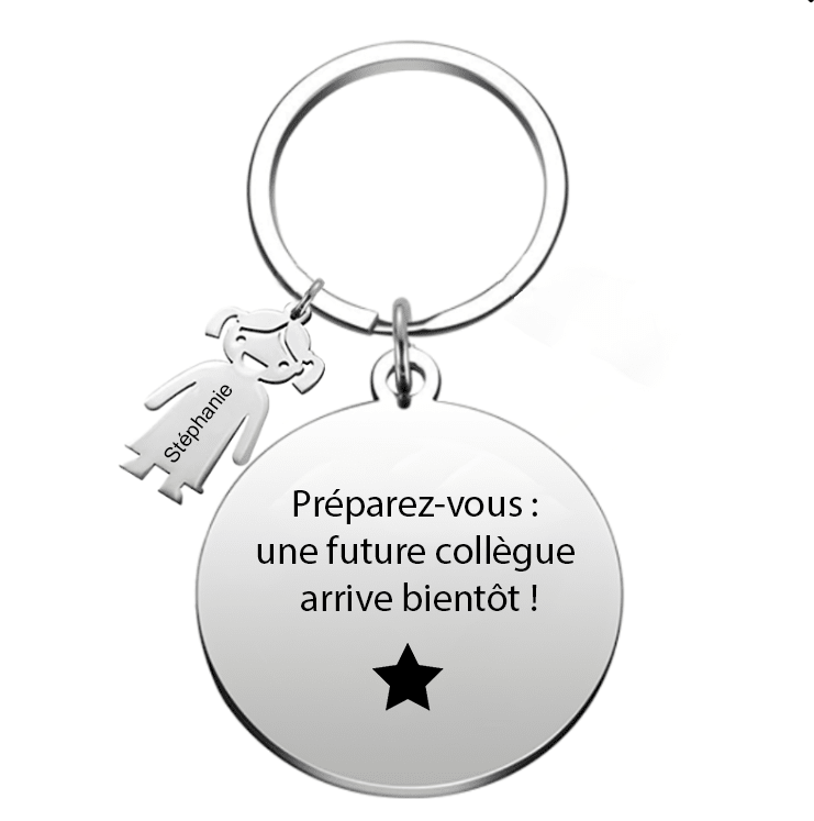 Le Porte - Clef "Préparez - vous : une future collègue arrive bientôt !" - Les Bijoux de Marilou