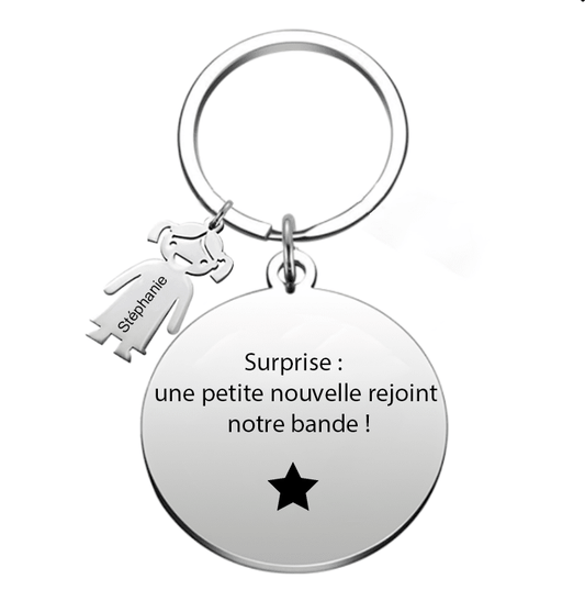 Le Porte - Clef "Surprise : une petite nouvelle rejoint notre bande !" - Les Bijoux de Marilou