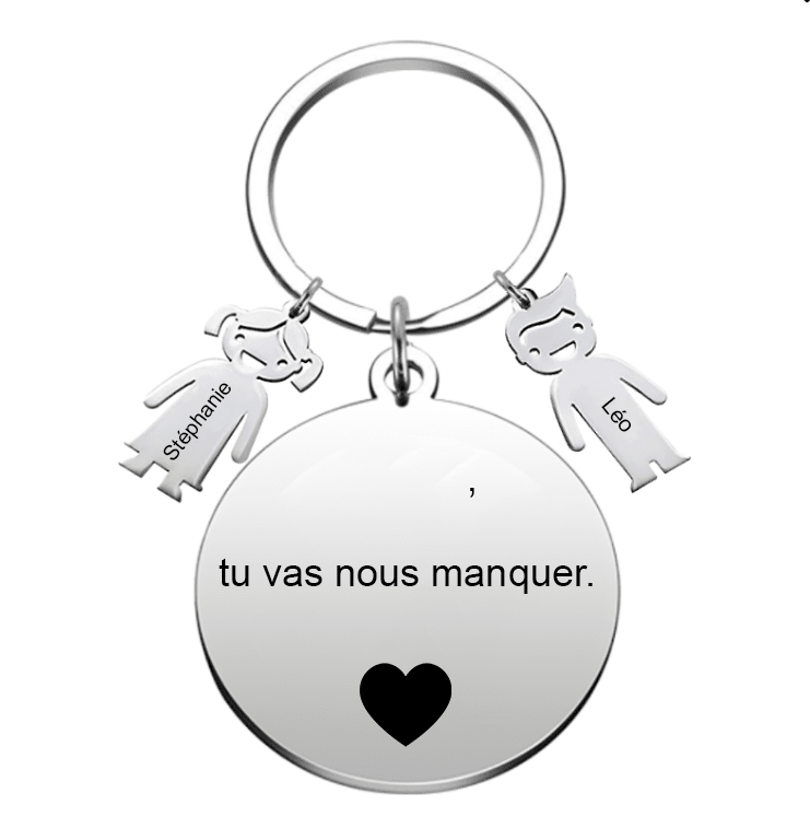 Le Porte - Clef "XXX, tu vas nous manquer" - Les Bijoux de Marilou