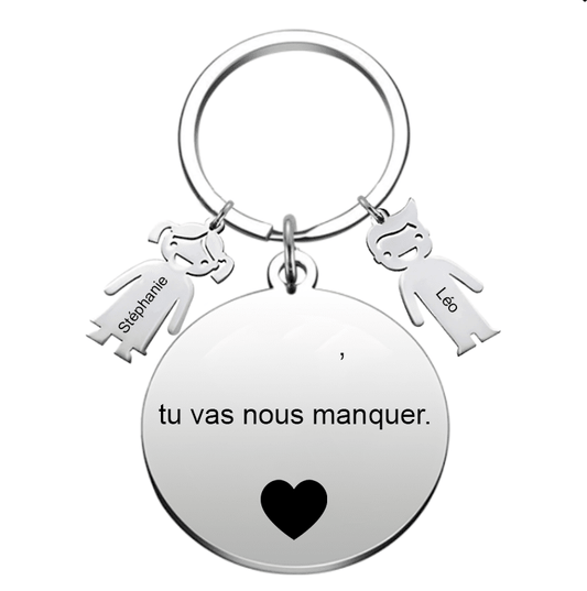 Le Porte - Clef "XXX, tu vas nous manquer" - Les Bijoux de Marilou