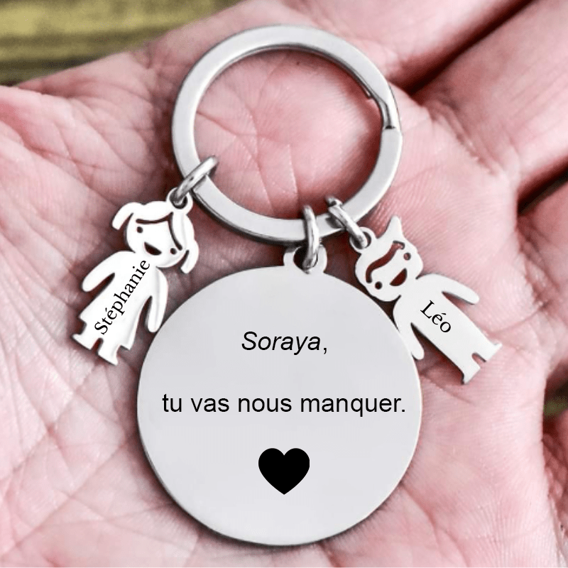 Le Porte - Clef "XXX, tu vas nous manquer" - Les Bijoux de Marilou