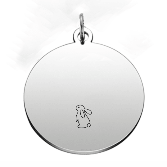 Médaille "Lapin XXX" - Pour Lapin personnalisable Nom et Téléphone - Les Bijoux de Marilou