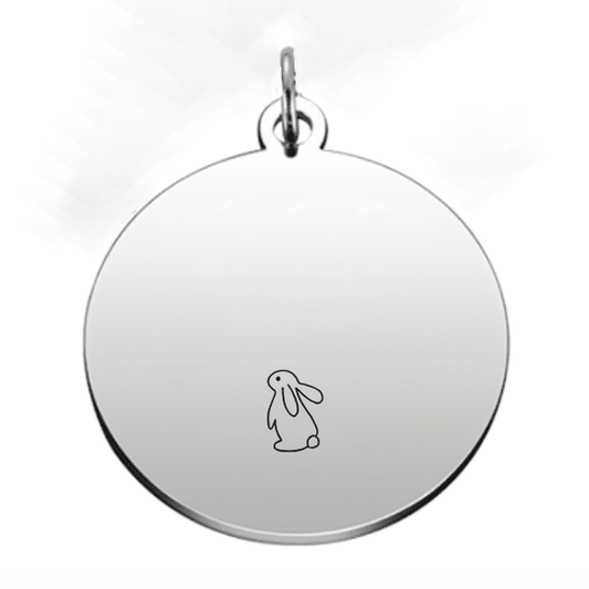 Médaille "Lapin XXX" - Pour Lapin personnalisable Nom et Téléphone - Les Bijoux de Marilou