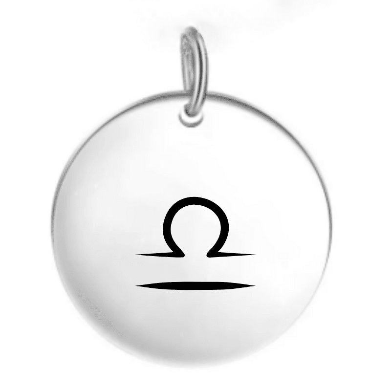 Pendentif signe astrologique Balance — gravé au laser acier inoxydable