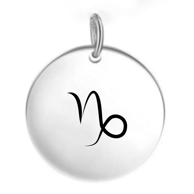 Pendentif signe astrologique Capricorne — gravé au laser acier inoxydable