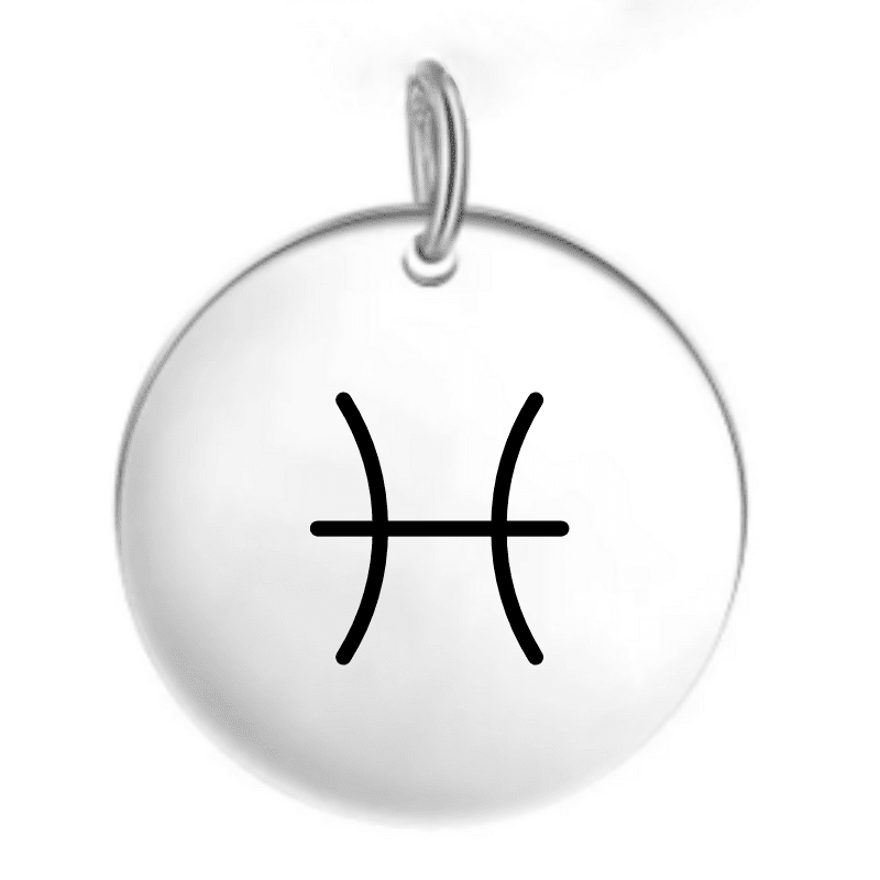 Pendentif signe astrologique Poissons — gravé au laser acier inoxydable