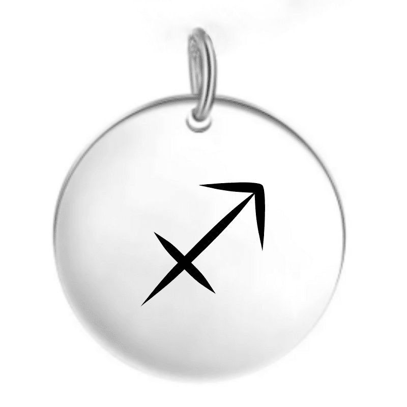 Pendentif signe astrologique Sagittaire — gravé au laser acier inoxydable