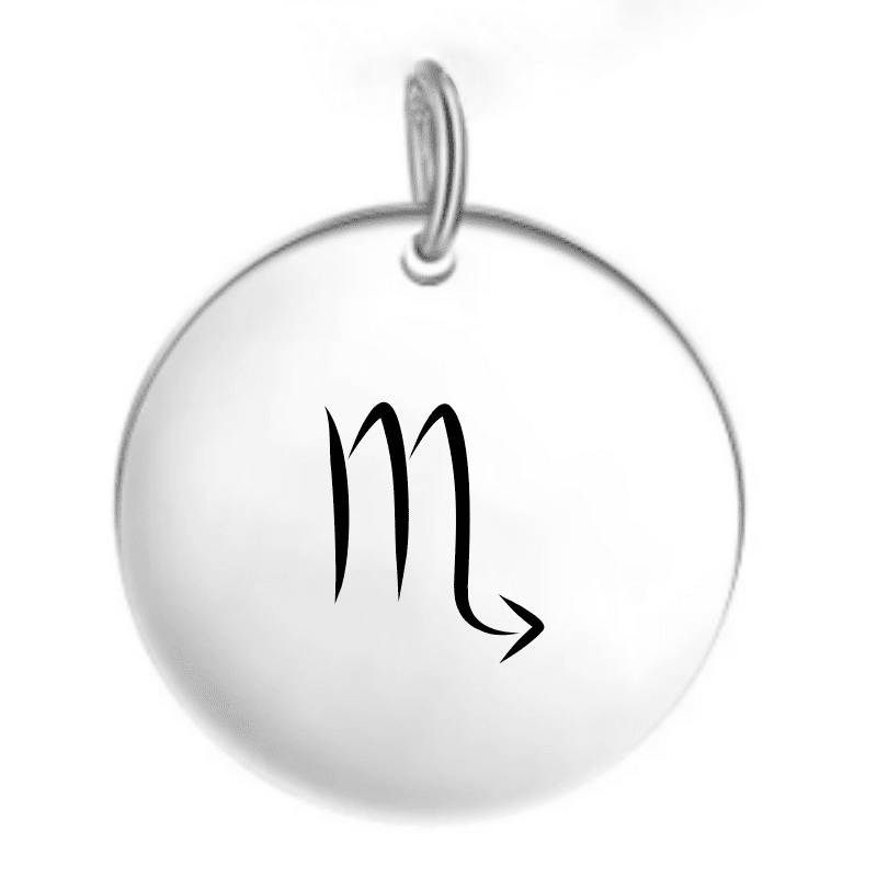 Pendentif signe astrologique Scorpion — gravé au laser acier inoxydable
