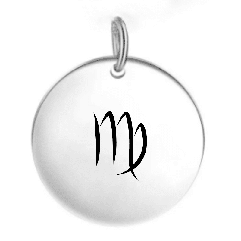 Pendentif signe astrologique Vierge — gravé au laser acier inoxydable