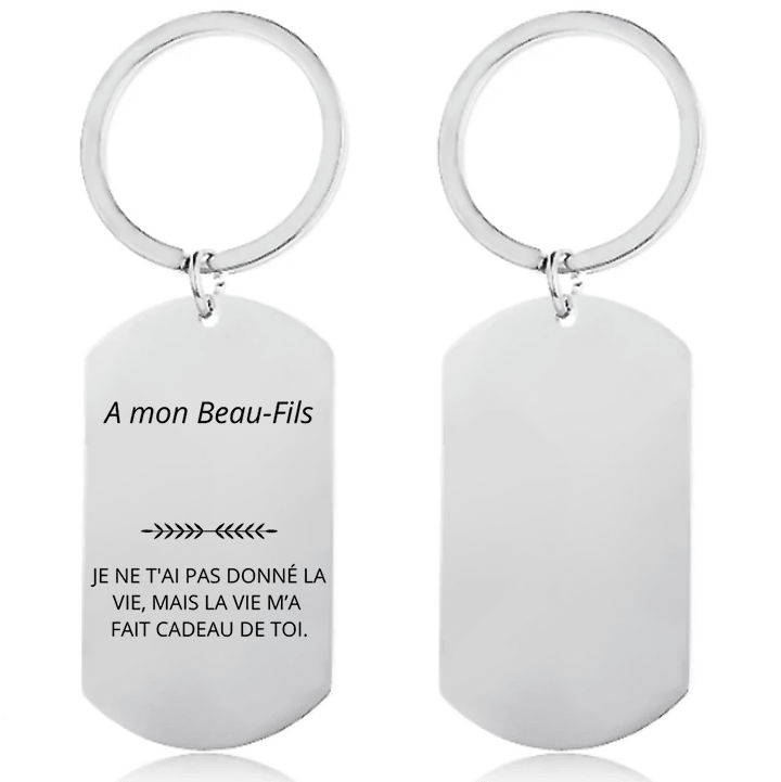 Porte-clé beau-fils recto verso, version A mon Beau-Fils - Les Bijoux de Marilou