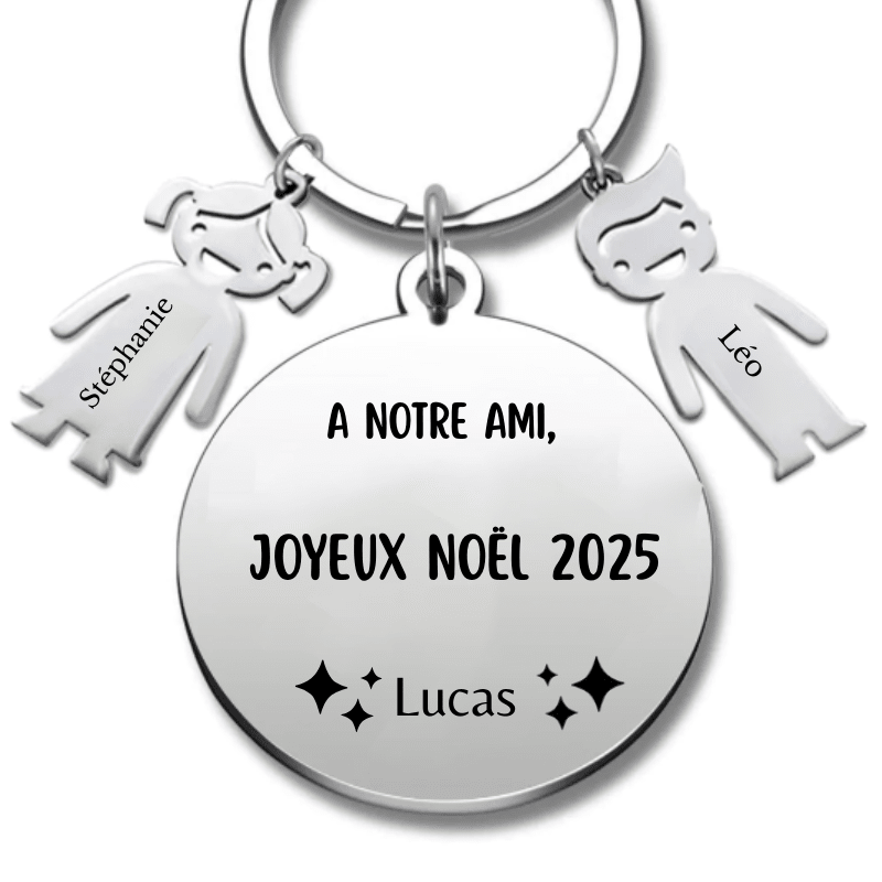 Porte Clé Ami Personnalisé Joyeux Noël Ami - A Personnaliser (Prénom) - Les Bijoux de Marilou