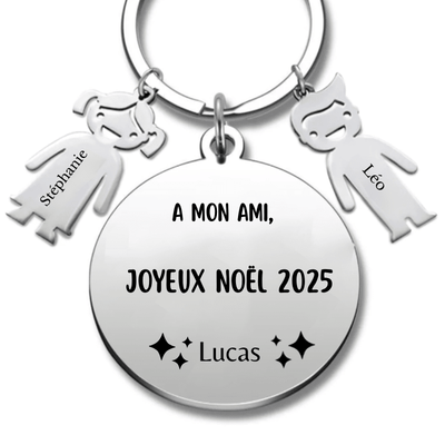 Porte Clé Ami Personnalisé Joyeux Noël Ami - A Personnaliser (Prénom)