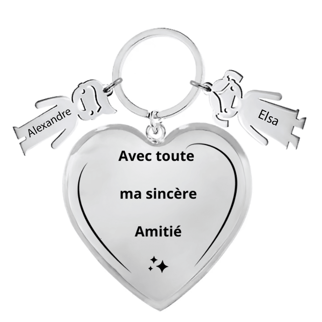Porte - Clé Amie Personnalisé "Avec toute ma sincère Amitié" - Les Bijoux de Marilou
