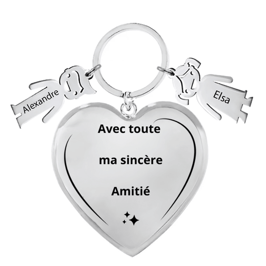 Porte - Clé Amie Personnalisé "Avec toute ma sincère Amitié" - Les Bijoux de Marilou