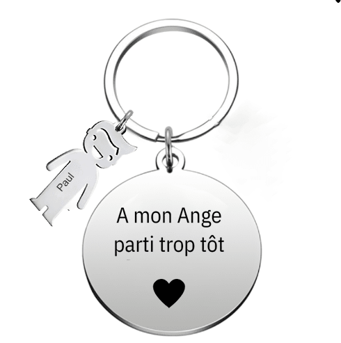 Porte Clé Ange "A mon Ange parti trop tôt" - Les Bijoux de Marilou