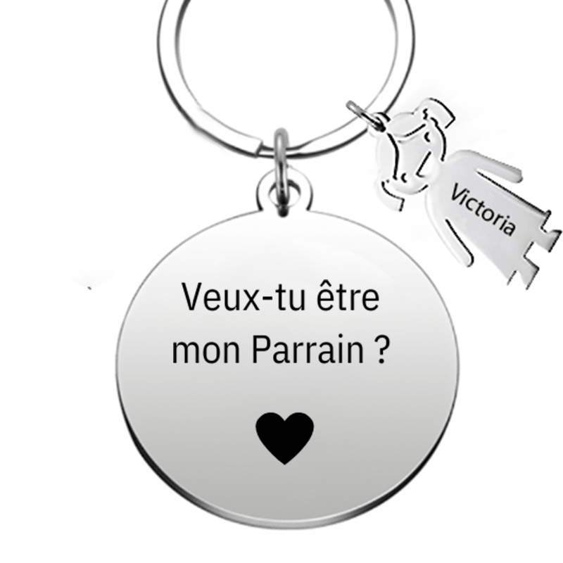 Porte Clé Annonce Parrain Original : Veux Tu Etre Mon Parrain - Les Bijoux de Marilou