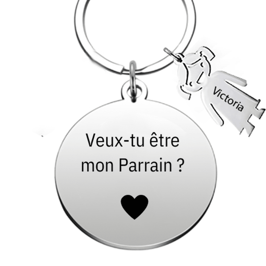Porte Clé Annonce Parrain Original : Veux Tu Etre Mon Parrain - Les Bijoux de Marilou