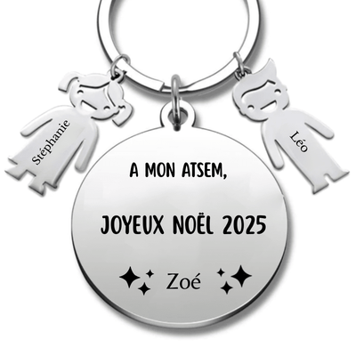 Porte Clé ATSEM Personnalisé Joyeux Noël ATSEM